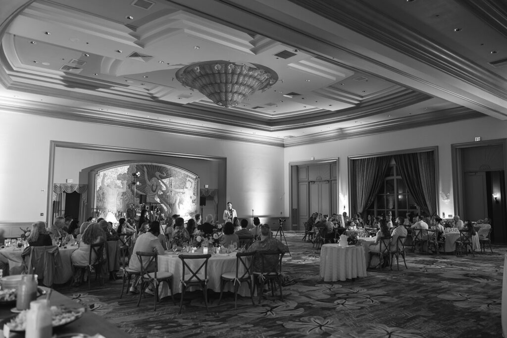 Matias Ezcurra Photography, Grand ballroom at a Grand Wailea Maui wedding reception.