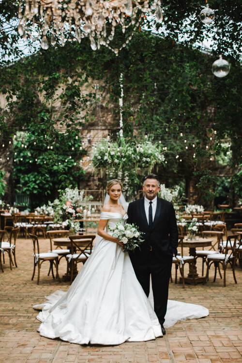 Matias Ezcurra Photography, Bride and father at Haiku Mill wedding in Maui. Alexandra Henkel and Anthony LaPaglia.