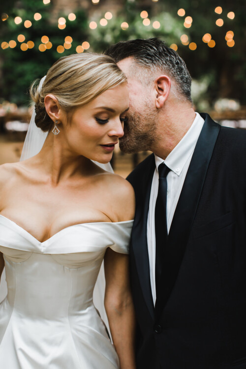 Matias Ezcurra Photography, Bride and groom embrace at their Haiku Mill wedding. Alexandra Henkel and Anthony LaPaglia share a tender moment.