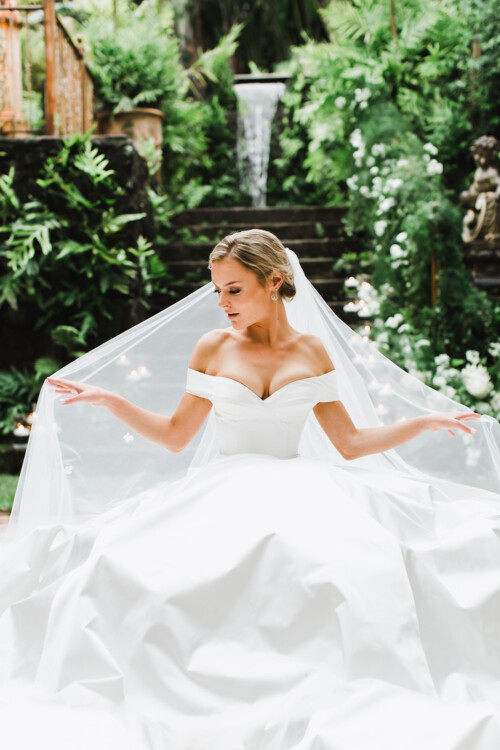 Matias Ezcurra Photography, Bride Alexandra Henkel in her wedding gown at her Haiku Mill wedding.