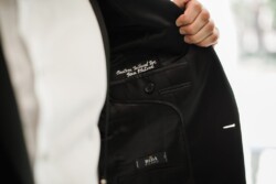 Matias Ezcurra Photography, Custom-tailored suit jacket for Ian McLeod, featuring REDA fabric.